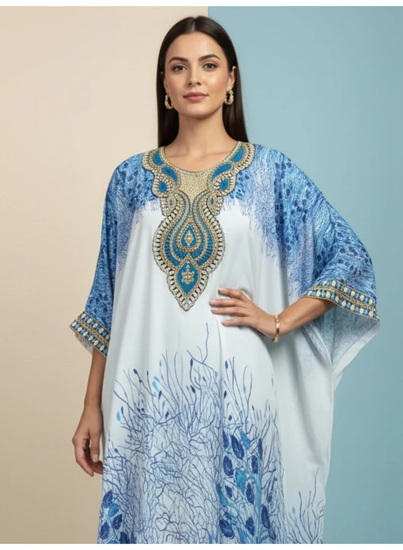 الايا قفطان شيكانكاري شيفون مطرز يدوياً-AL3851